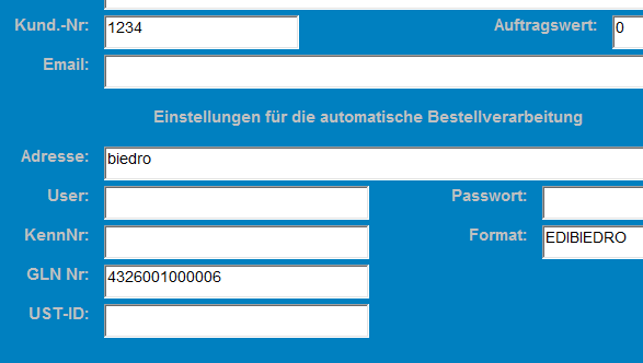 EDI Bestellungen (bie-dro)