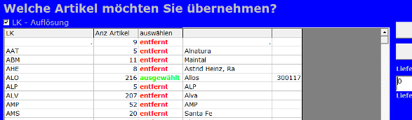 Biogarten Stammdaten einlesen