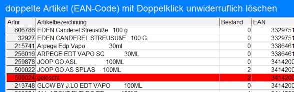 EAN - Duplikate ermitteln und entfernen