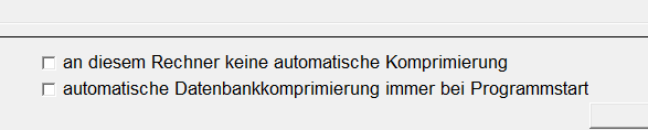 Fehler bei der Komprimierung der Datenbank