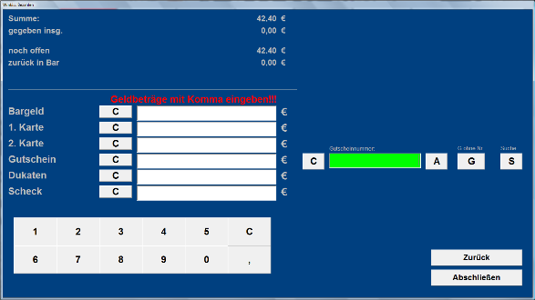 Gutscheine mit Strichcode