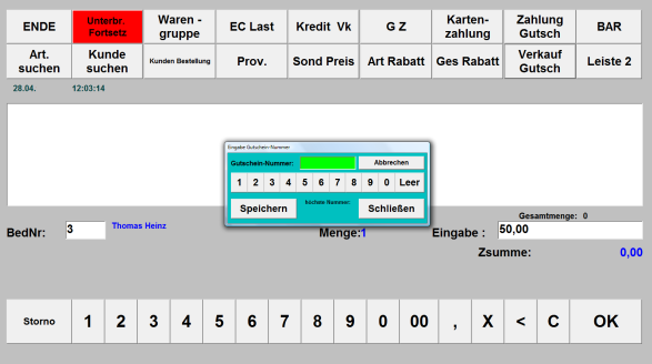 Gutscheine mit Strichcode