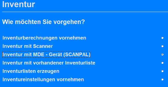 Inventur mit MDE - Gerät