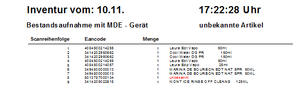 Inventur mit MDE - Gerät