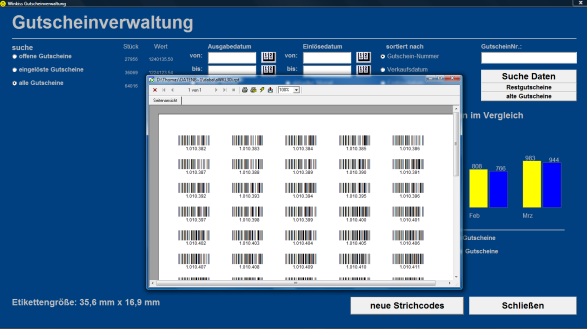 Gutscheine mit Strichcode